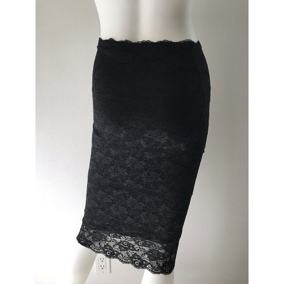Guess By Marciano Women's Skirt Lace Black Knee Length Pencil Elastic Waist XS - Picture 6 of 11